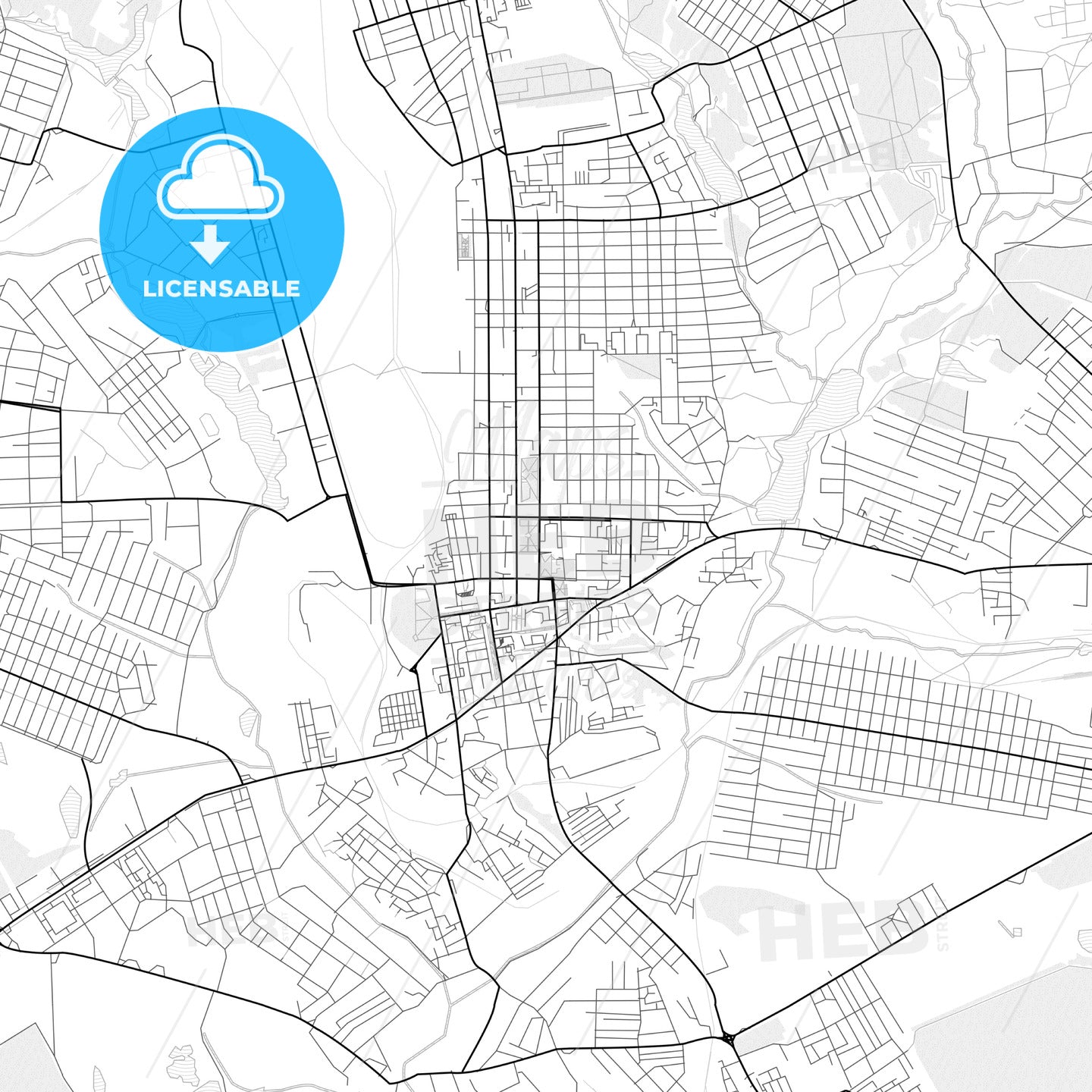 Vector PDF map of Makiivka, Ukraine