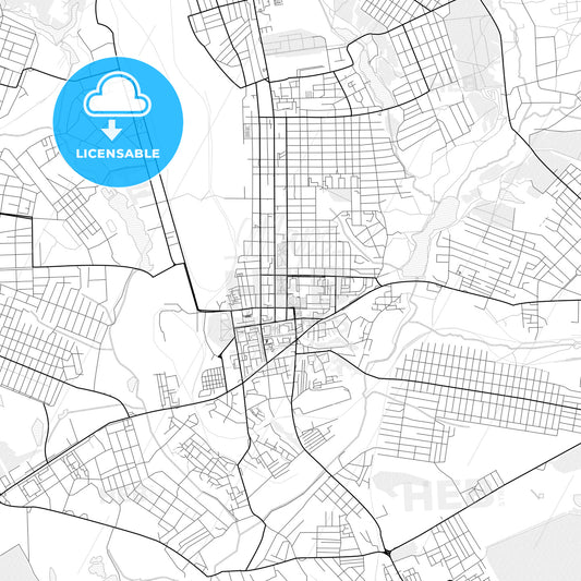 Vector PDF map of Makiivka, Ukraine