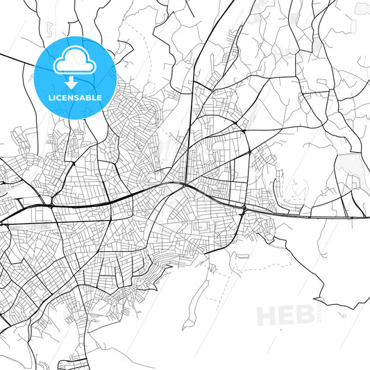 Vector PDF map of Malatya, Turkey