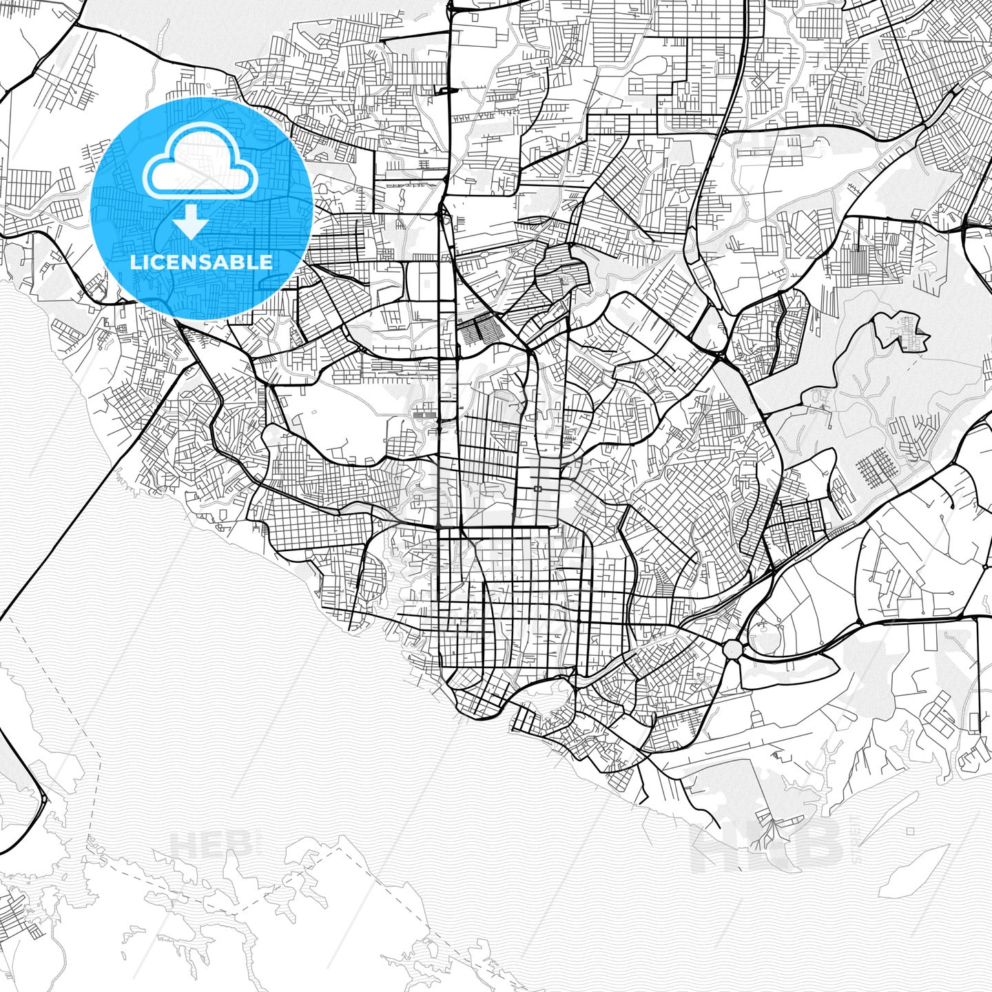 Vector PDF map of Manaus, Brazil