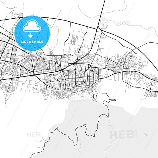 Vector PDF map of Manisa, Turkey