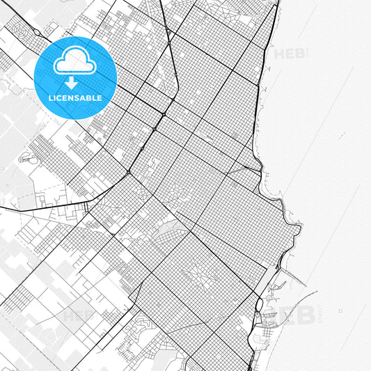 Vector PDF map of Mar del Plata, Argentina