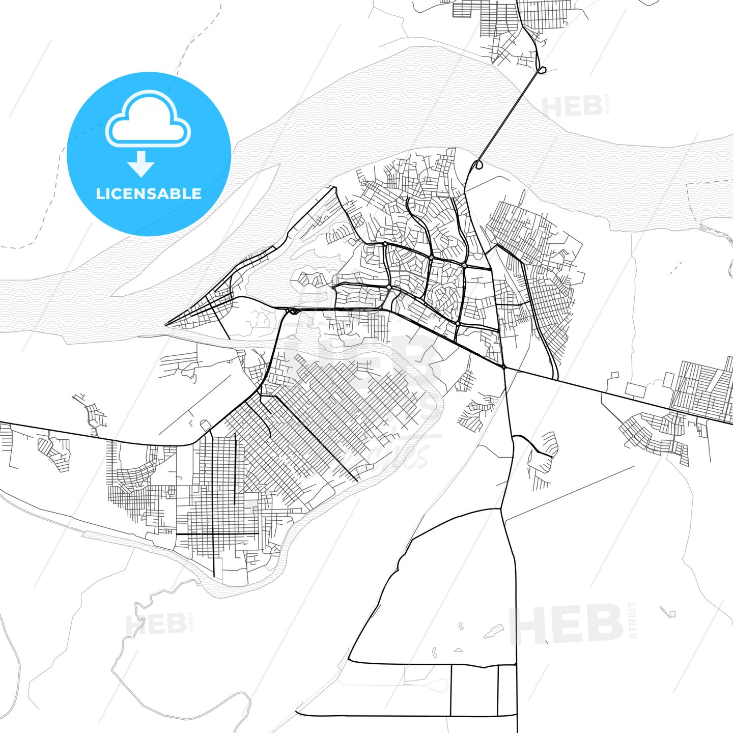 Vector PDF map of Maraba, Brazil