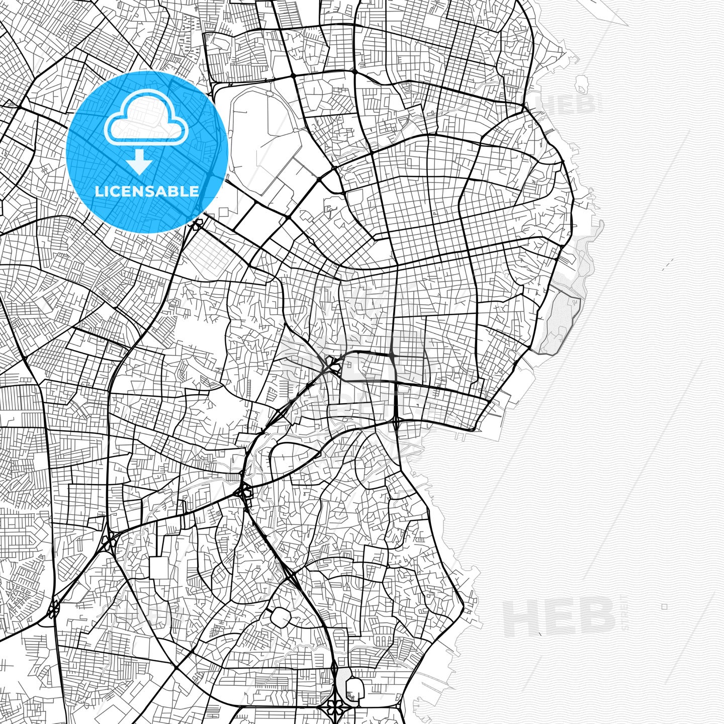 Vector PDF map of Maracaibo, Venezuela