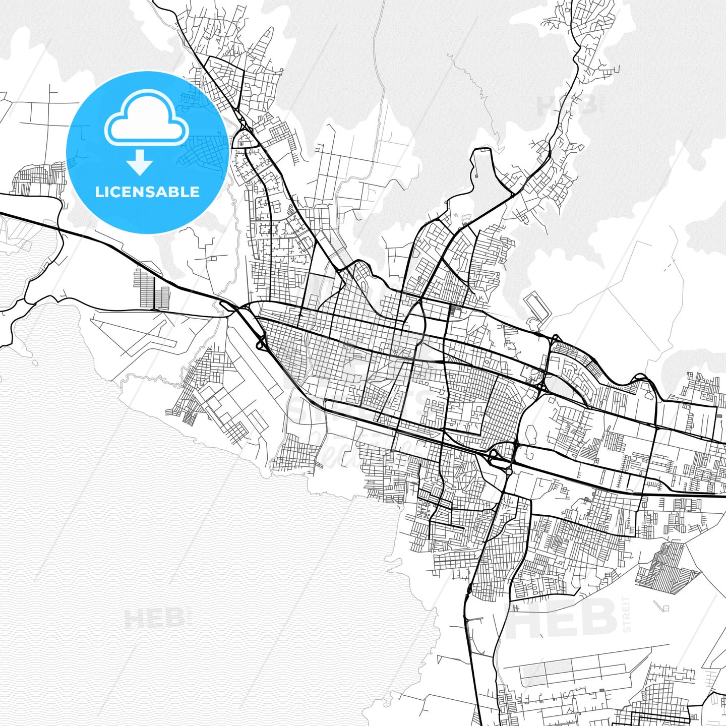 Vector PDF map of Maracay, Venezuela