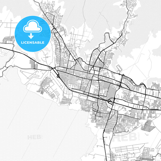 Vector PDF map of Maracay, Venezuela