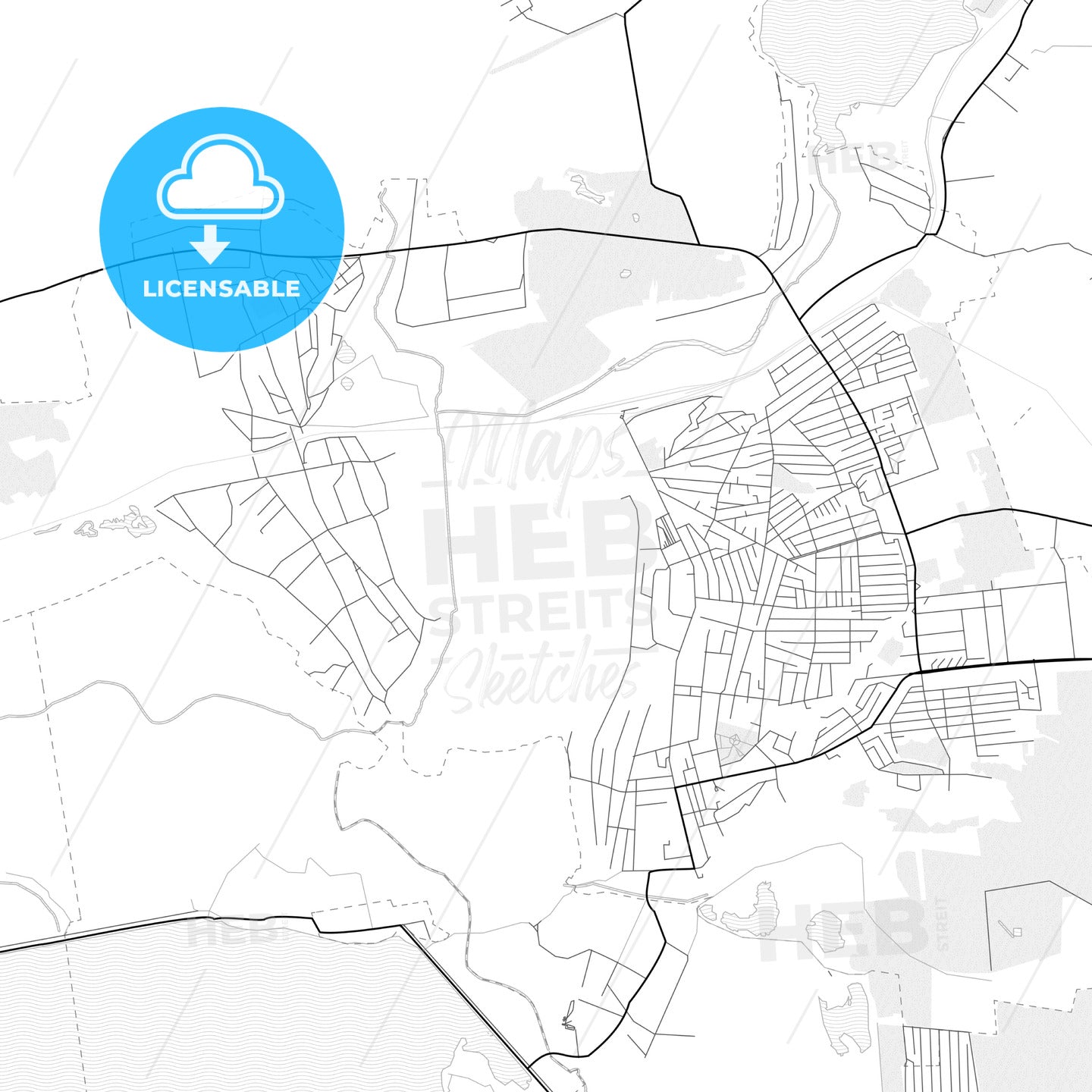 Vector PDF map of Marhanets, Ukraine