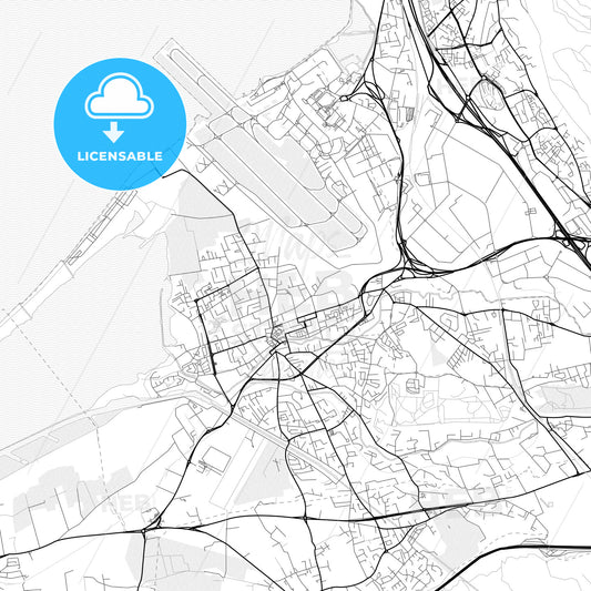 Vector PDF map of Marignane, France