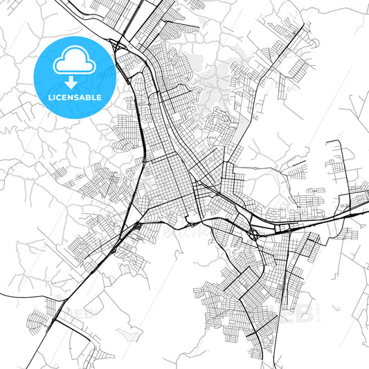 Vector PDF map of Marilia, Brazil