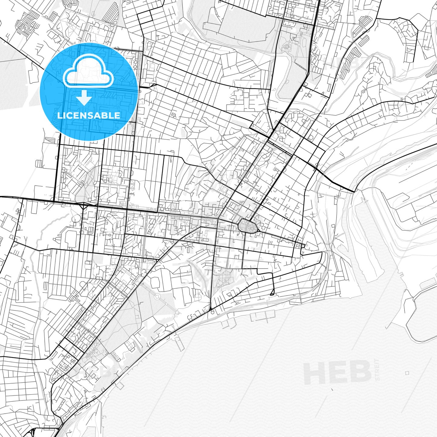 Vector PDF map of Mariupol, Ukraine