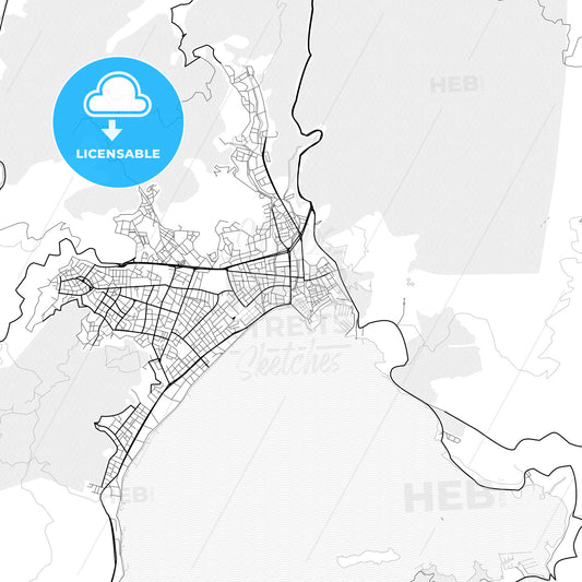 Vector PDF map of Marmaris, Turkey