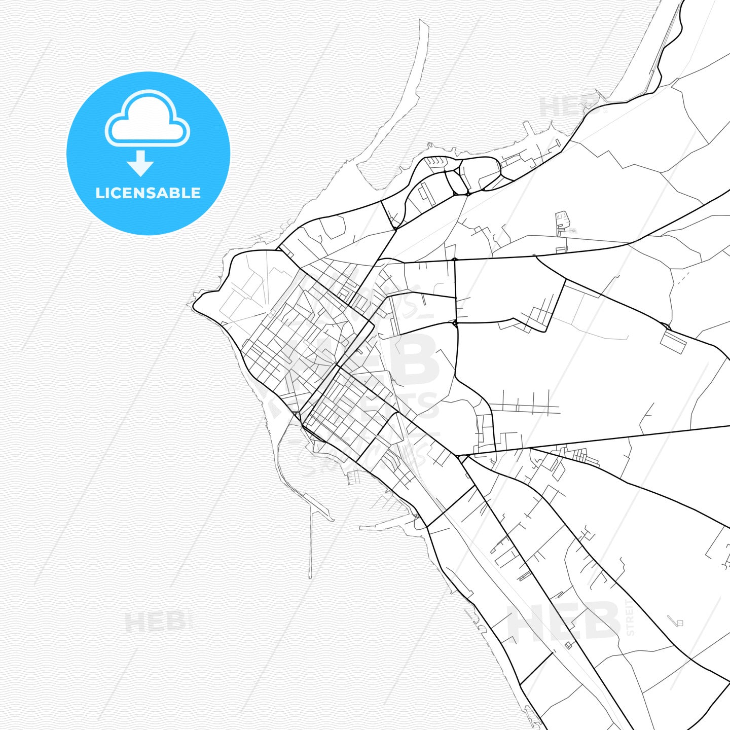 Vector PDF map of Marsala, Italy