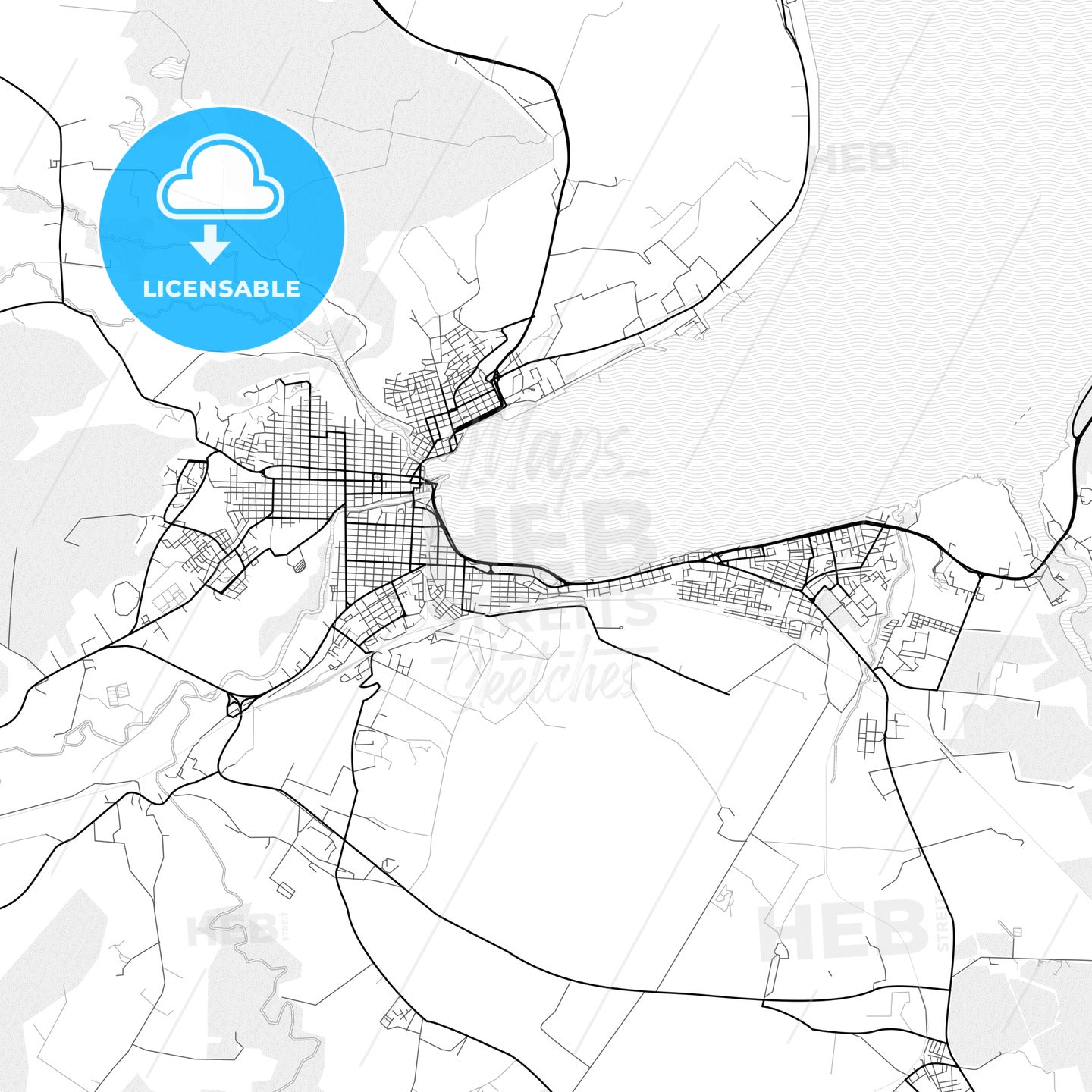 Vector PDF map of Matanzas, Cuba