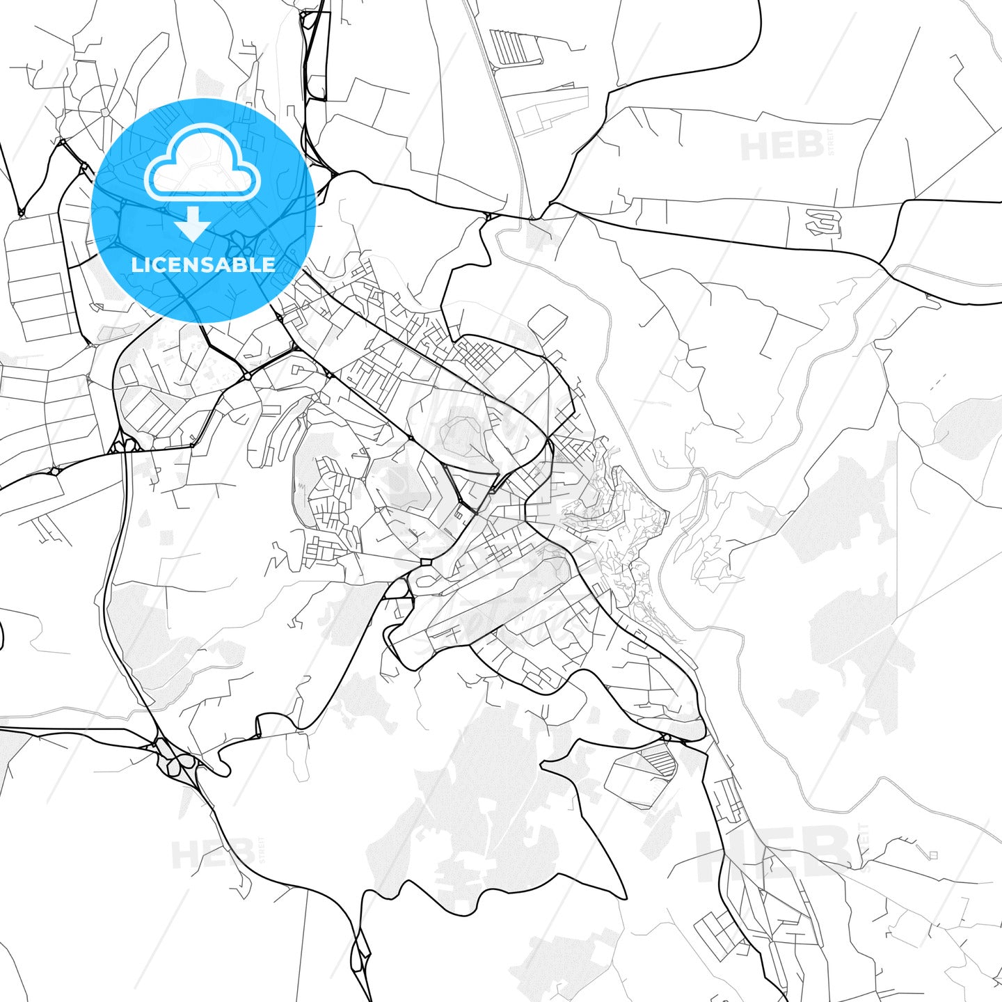 Vector PDF map of Matera, Italy