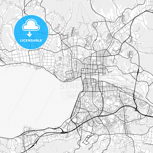 Vector PDF map of Matsue, Japan