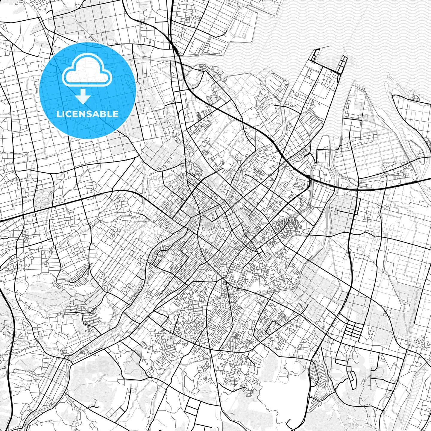 Vector PDF map of Matsusaka, Japan
