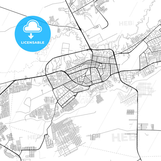 Vector PDF map of Maturin, Venezuela