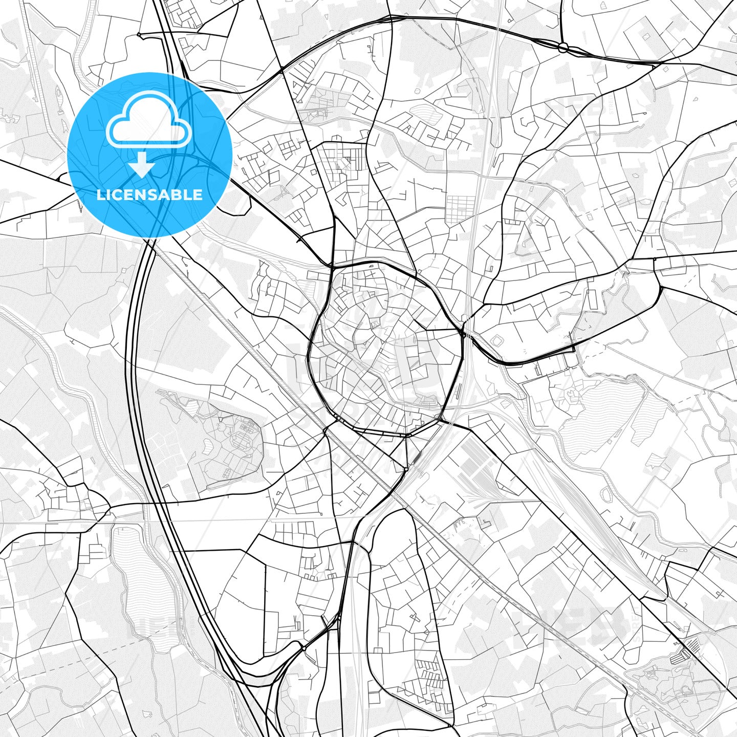 Vector PDF map of Mechelen, Belgium