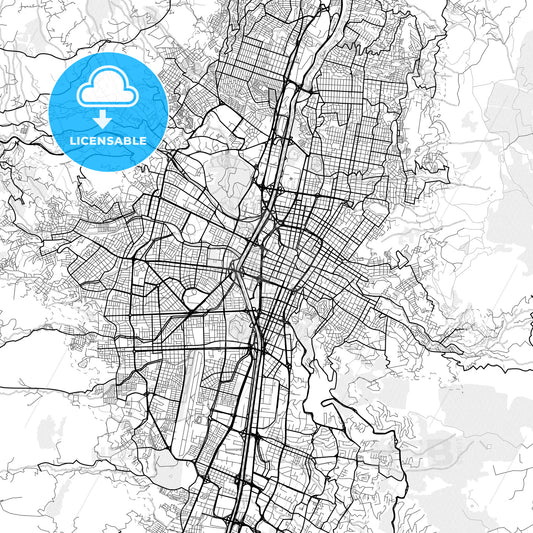 Vector PDF map of Medellin, Colombia