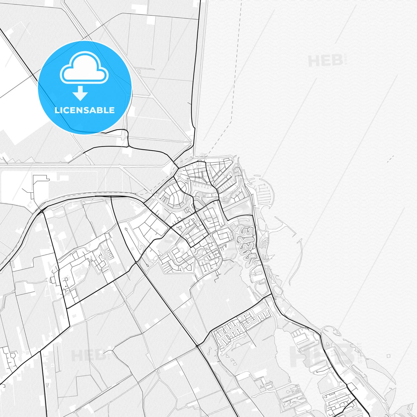 Vector PDF map of Medemblik, Netherlands