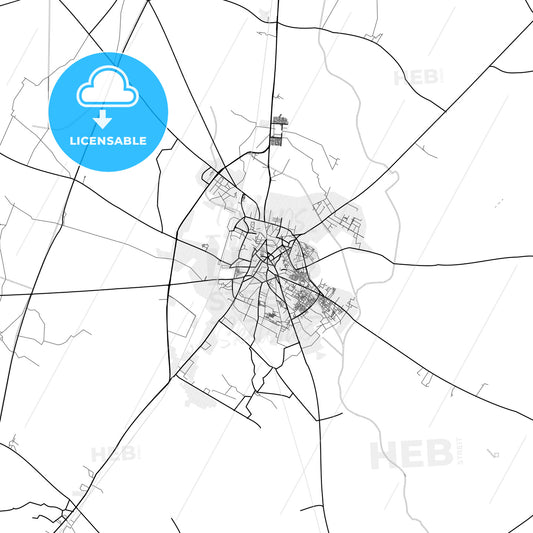 Vector PDF map of Meerut, India