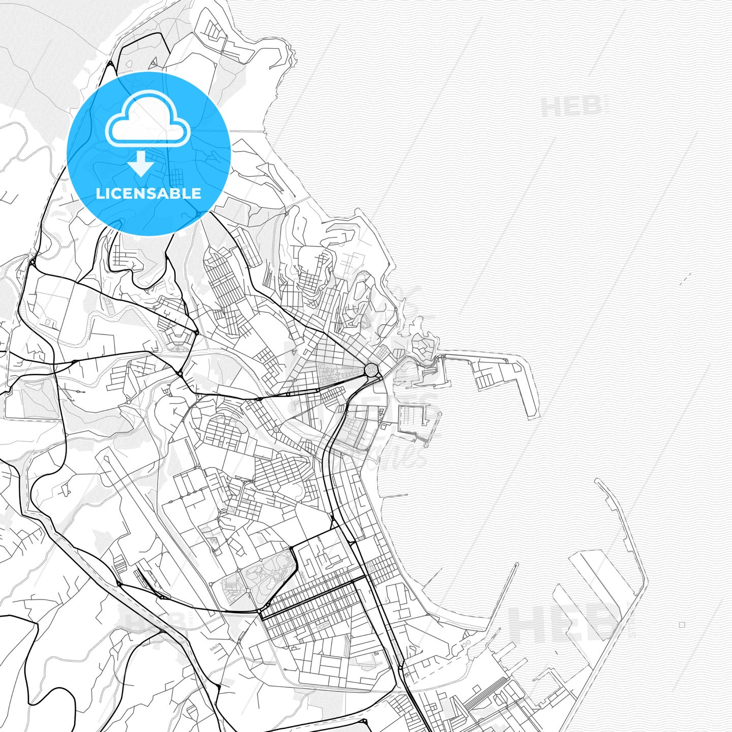 Vector PDF map of Melilla, Spain