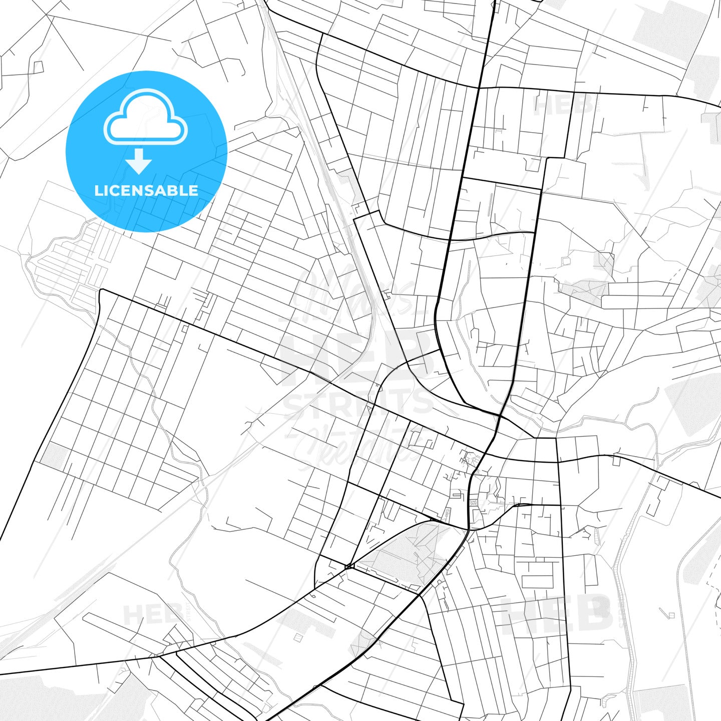 Vector PDF map of Melitopol, Ukraine