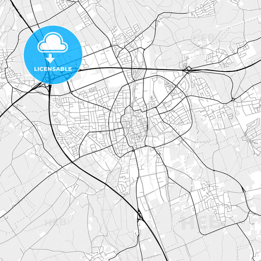 Vector PDF map of Memmingen, Germany