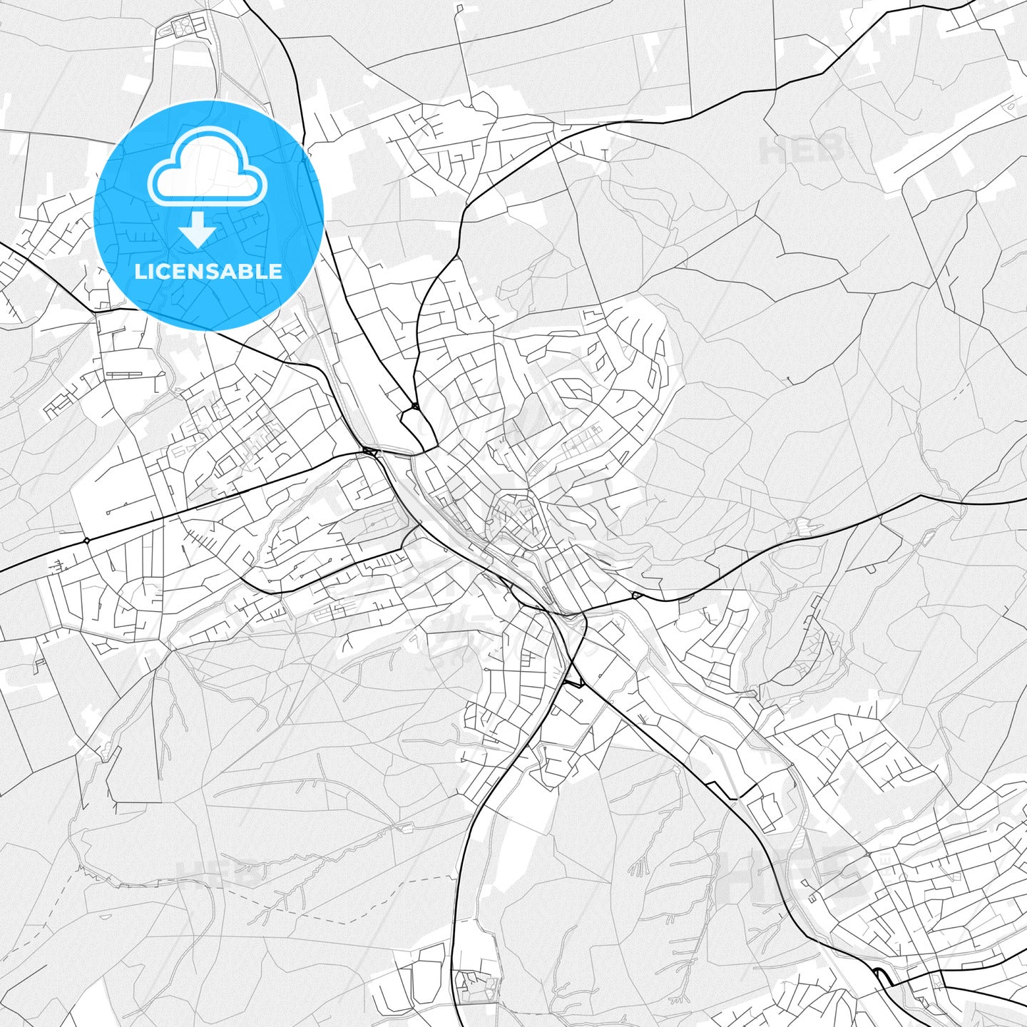 Vector PDF map of Menden (Sauerland), Germany