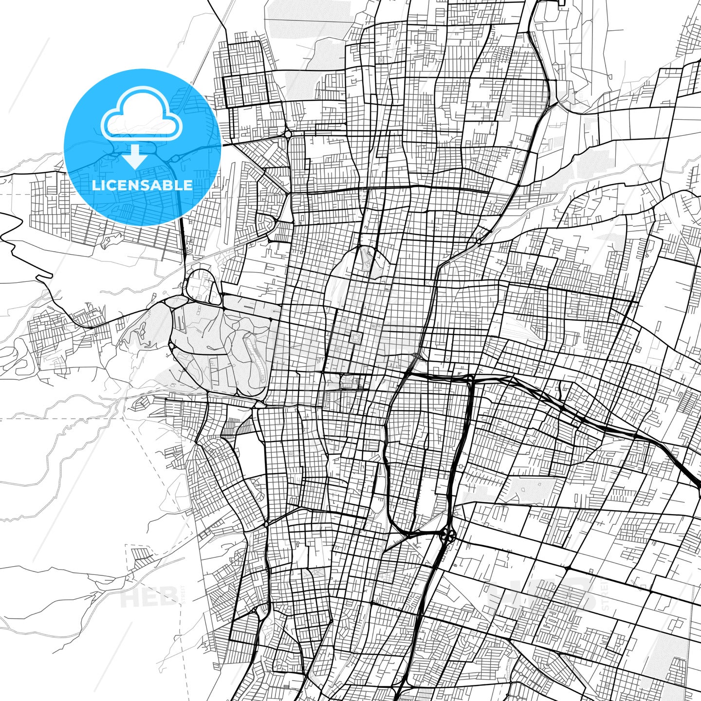 Vector PDF map of Mendoza, Argentina