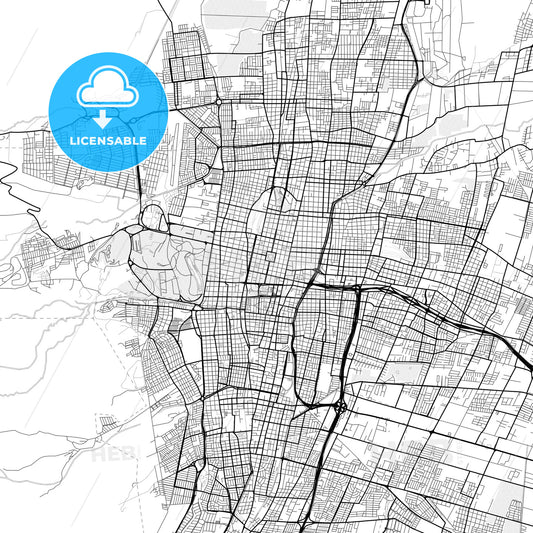 Vector PDF map of Mendoza, Argentina