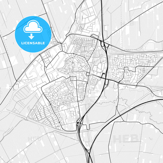 Vector PDF map of Meppel, Netherlands