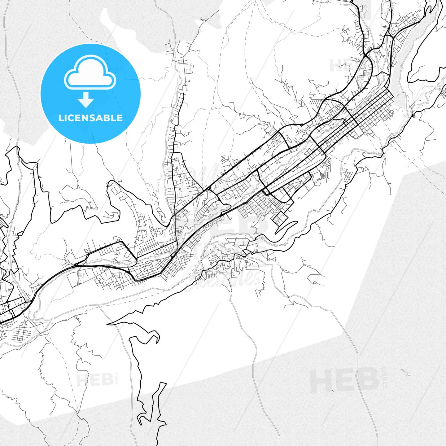 Vector PDF map of Merida, Venezuela