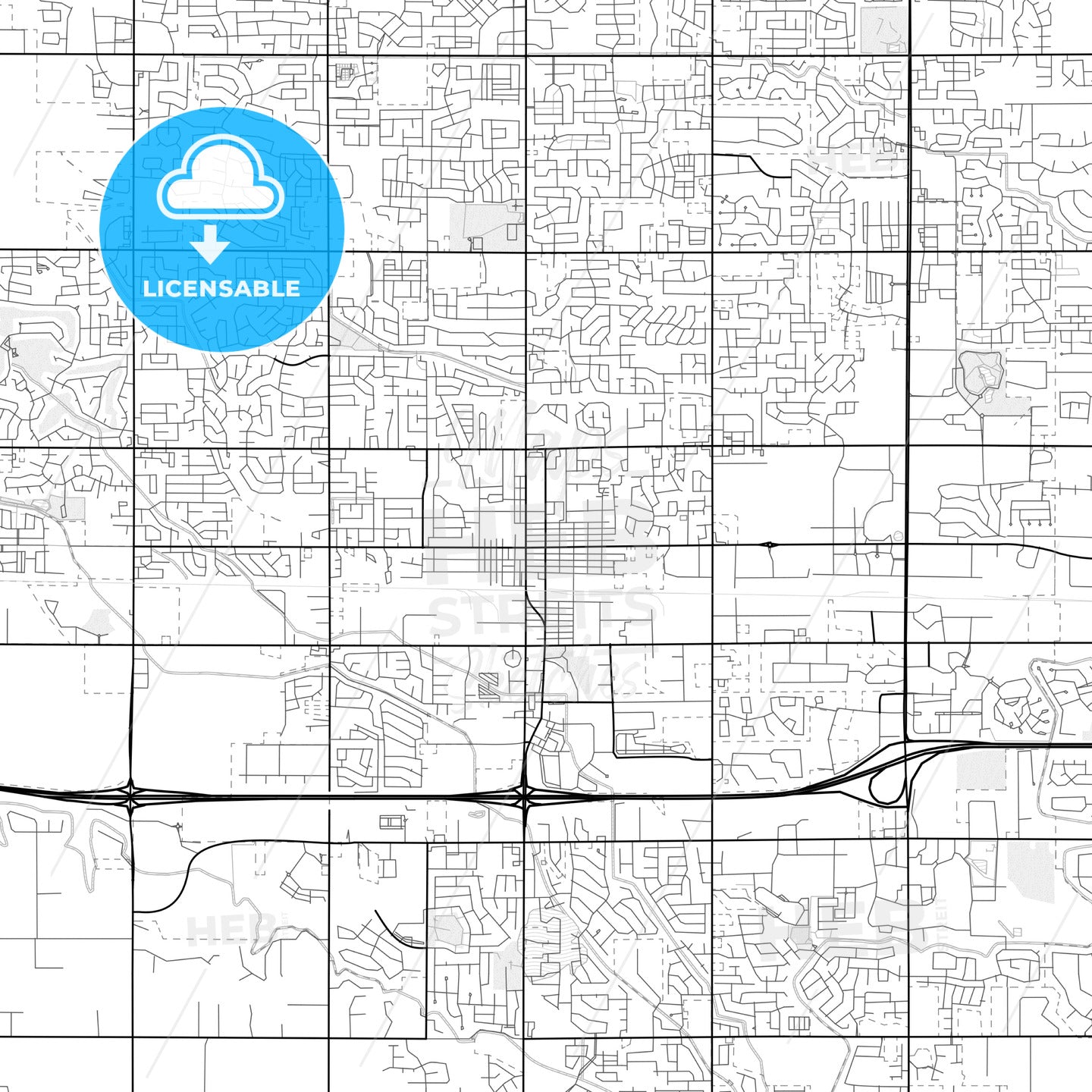 Vector PDF map of Meridian, Idaho, United States