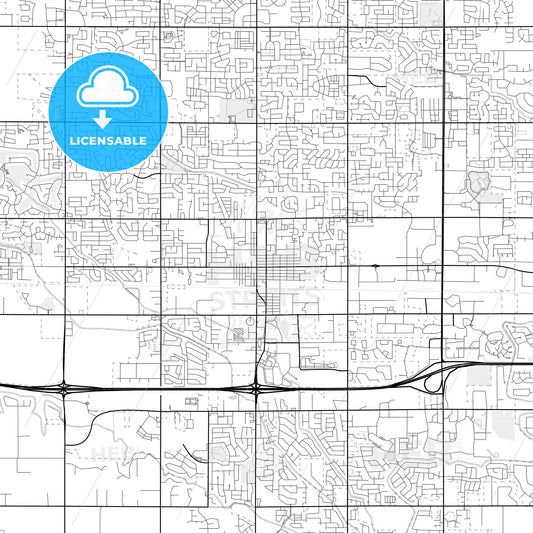 Vector PDF map of Meridian, Idaho, United States