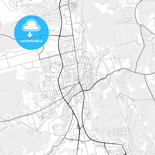 Vector PDF map of Merseburg, Germany