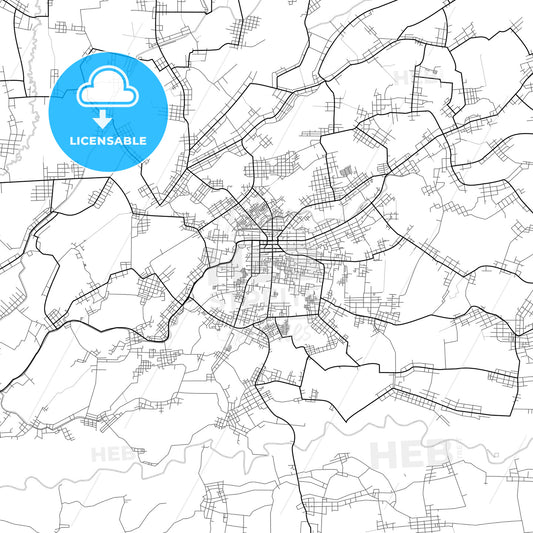 Vector PDF map of Metro, Indonesia