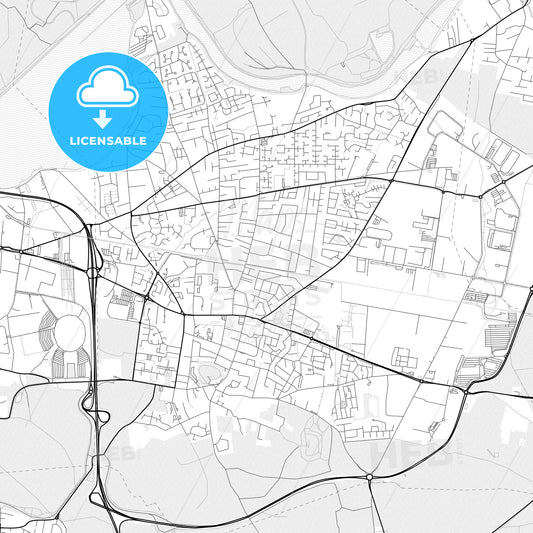 Vector PDF map of Meyzieu, France