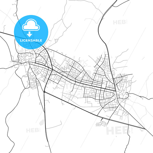 Vector PDF map of Midyat, Turkey