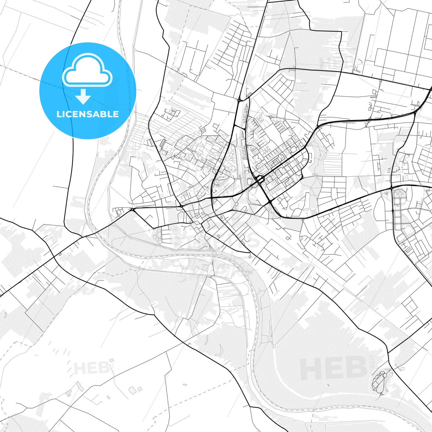 Vector PDF map of Mielec, Poland