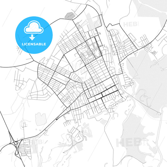 Vector PDF map of Mikhaylovka, Russia