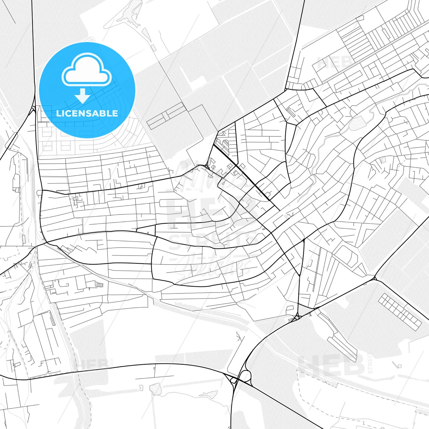 Vector PDF map of Mikhaylovsk, Russia