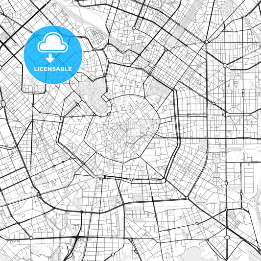 Vector PDF map of Milan, Italy