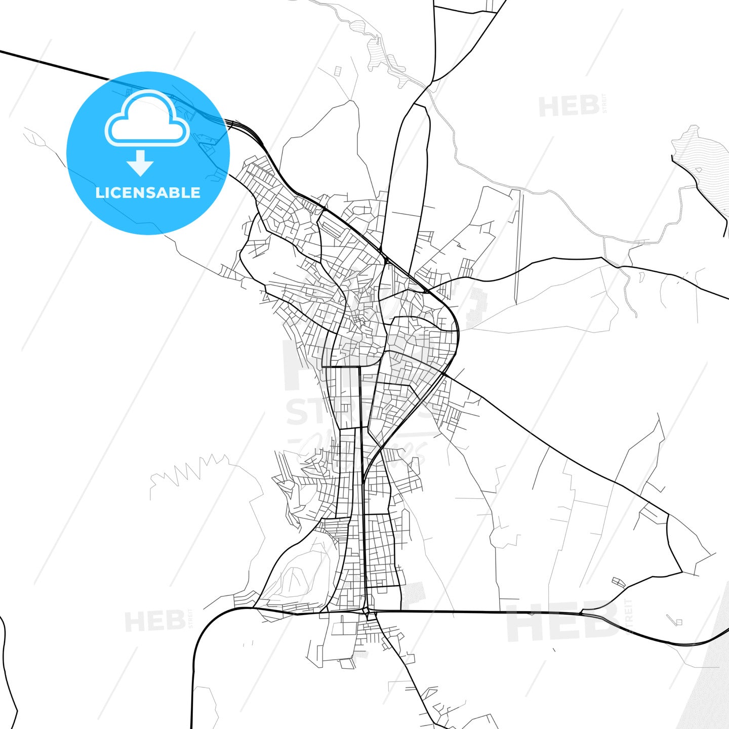 Vector PDF map of Milas, Turkey