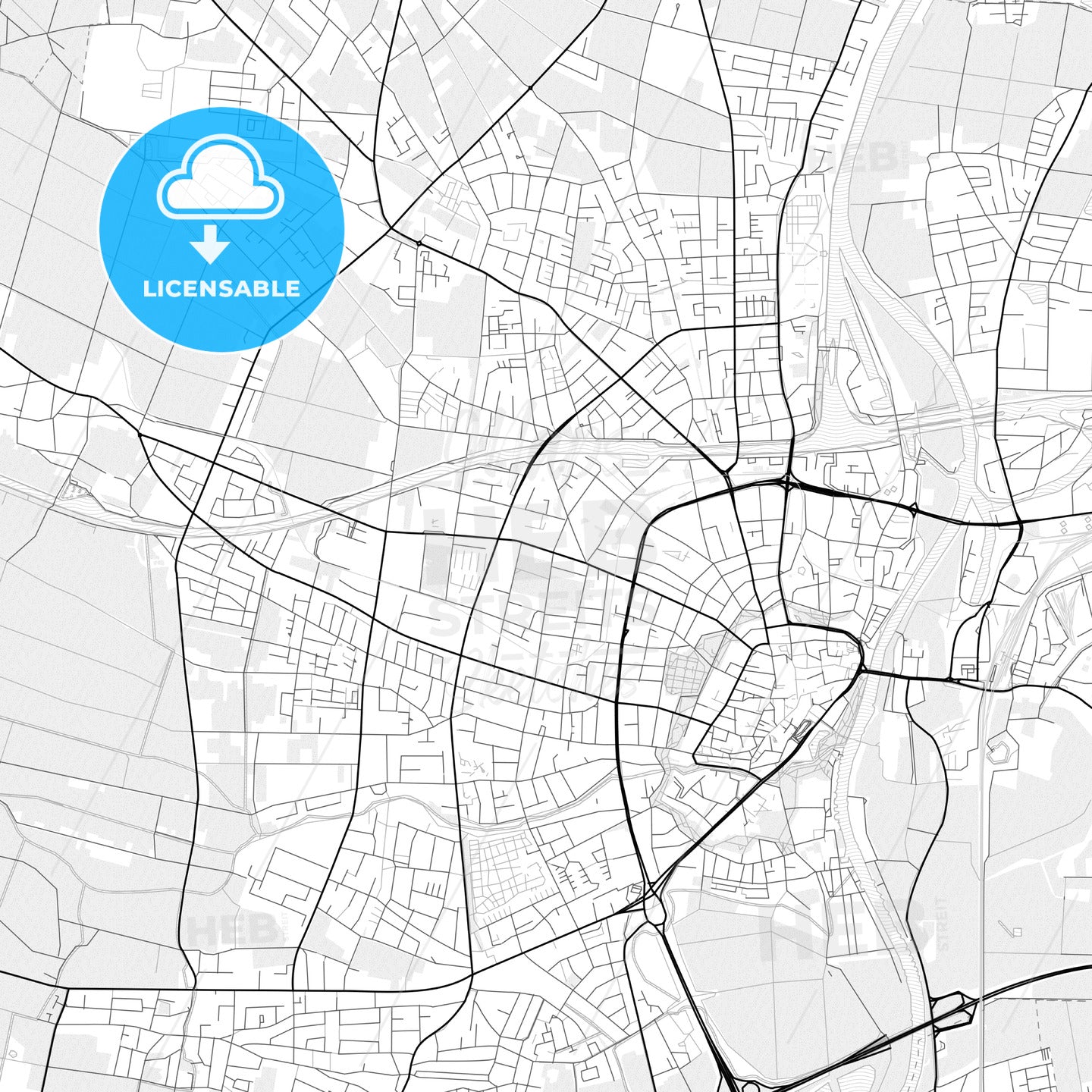 Vector PDF map of Minden, Germany