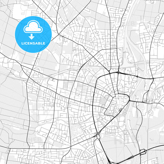 Vector PDF map of Minden, Germany