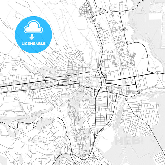 Vector PDF map of Miskolc, Hungary