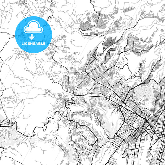 Vector PDF map of Mixco, Guatemala