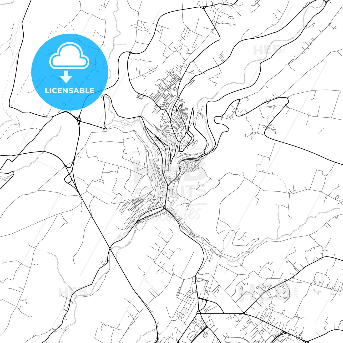 Vector PDF map of Modica, Italy