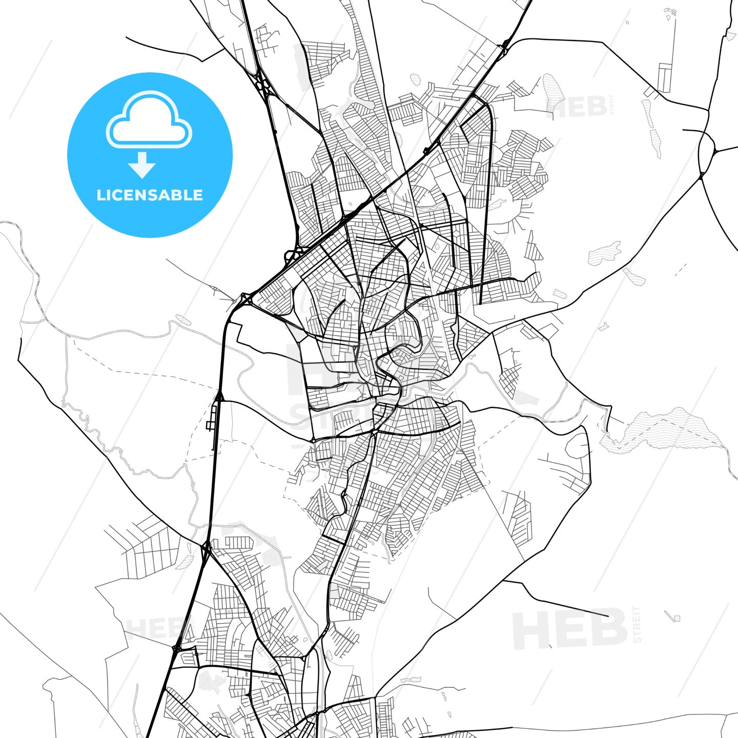 Vector PDF map of Mogi Guacu, Brazil